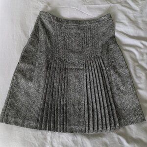 Halogen pleated tailored dark grey skirt